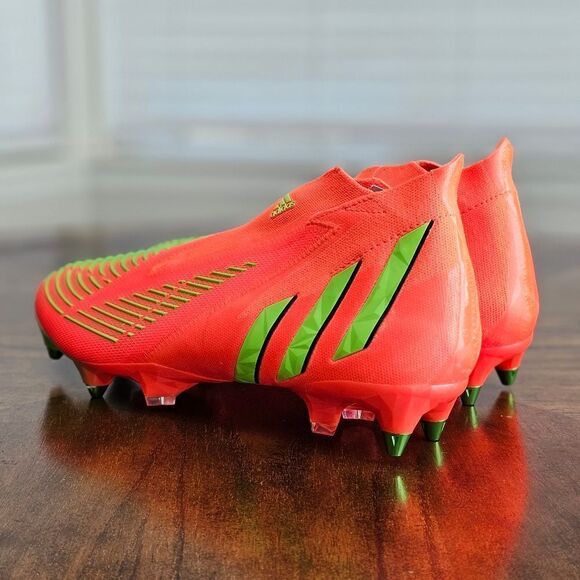 Adidas Predator Edge+ Plus SG Soccer Cleats Data Pack Women's 10 Solar Red Green - Picture 5 of 15